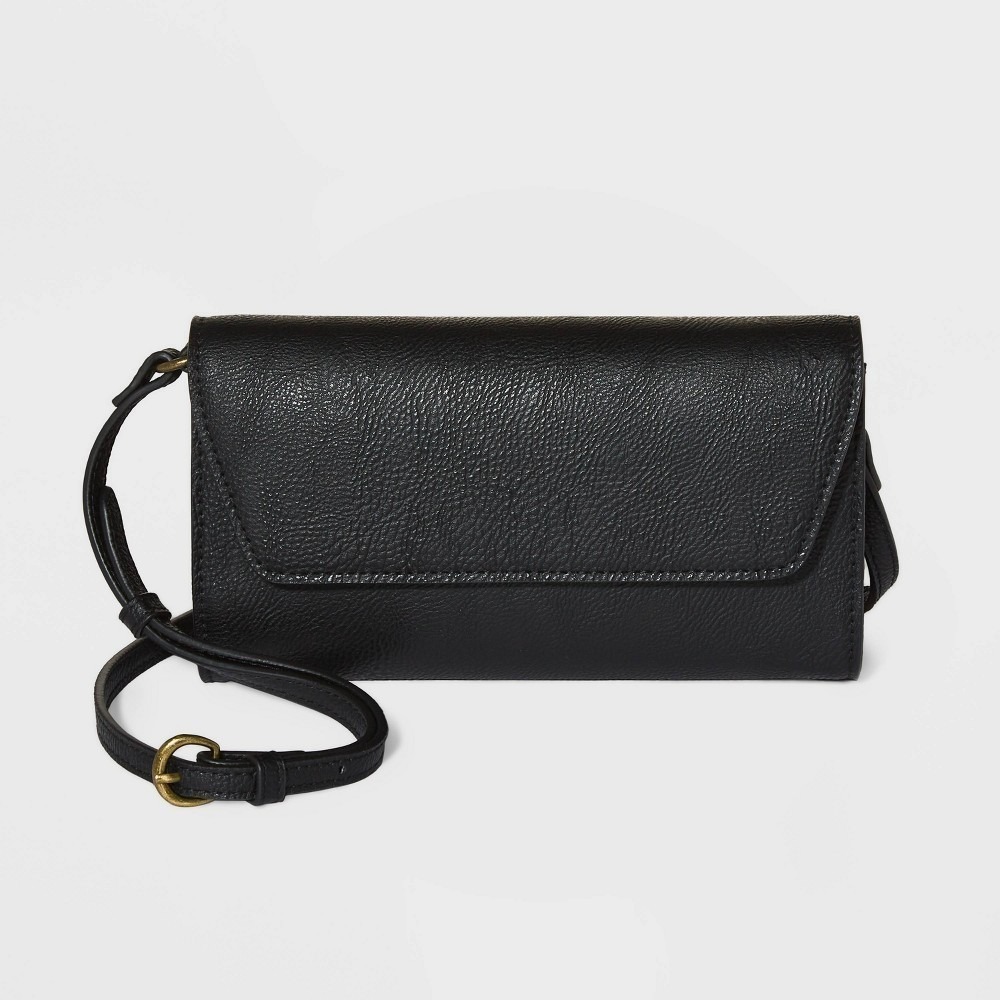 Universal Thread Black Wallet On A String Card Case NWT